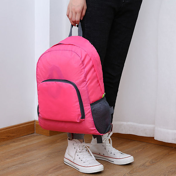 Vikbar ryggsäck Camping Vandring Resor Dagsäck Bag Outdoor Black
