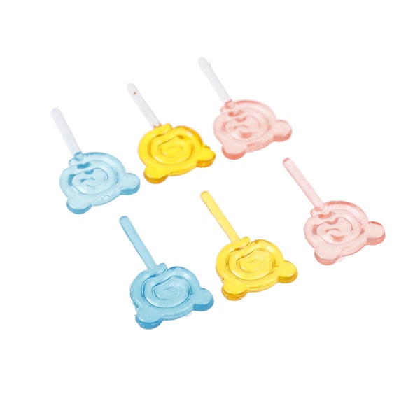 6 stk bjørneform Lollipop simulering for dukkehus miniatyr leketøy B