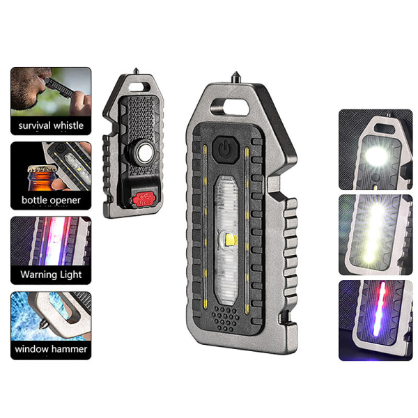 LED blå og røde skulderlys med USB-clips, genopladelig Type B/pearl bag