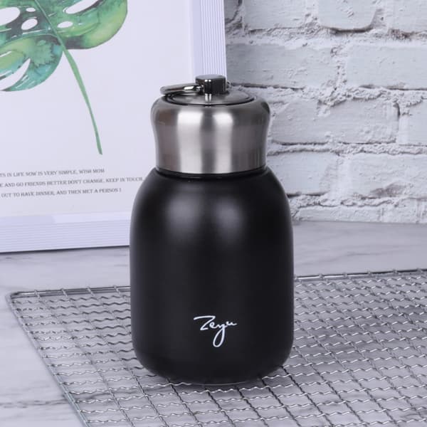 Mini Kaffetermos Bärbar Resevattenflaska Isolerad Termos Black