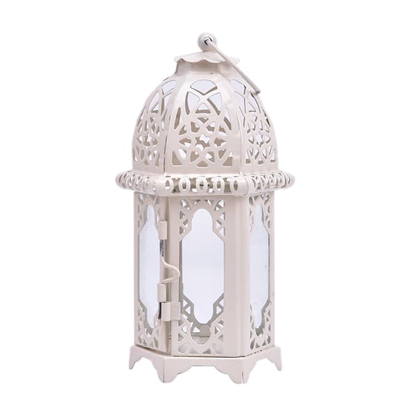 1 STK Vintage metall hul lysestake Krystall lysestake White