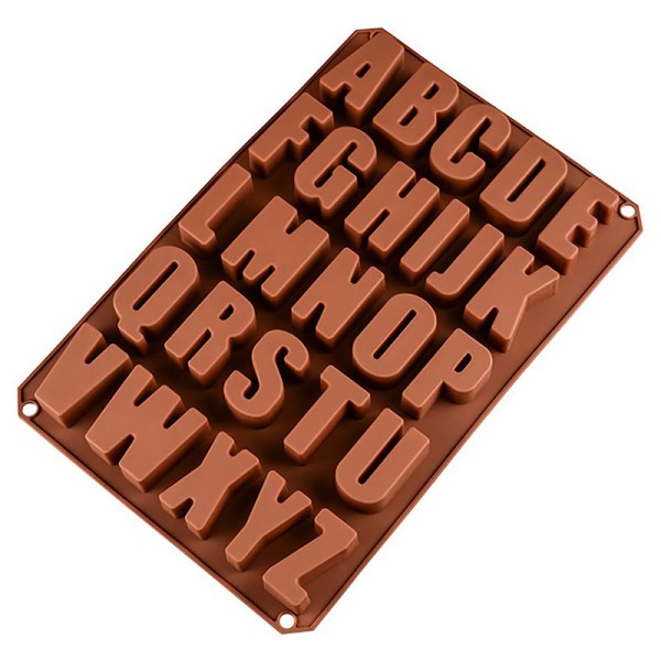 26 bokstaver Nummer Sjokolade Non-stick Silikon kakeform