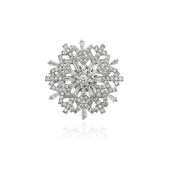 Roterbar Crystal Rhinestones Brosje Snowflake Brosje Pins Gold