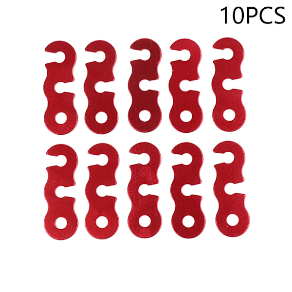 10 stk. Campingteltsnor Reb Spændere Fastener Kit Red 10 PCS