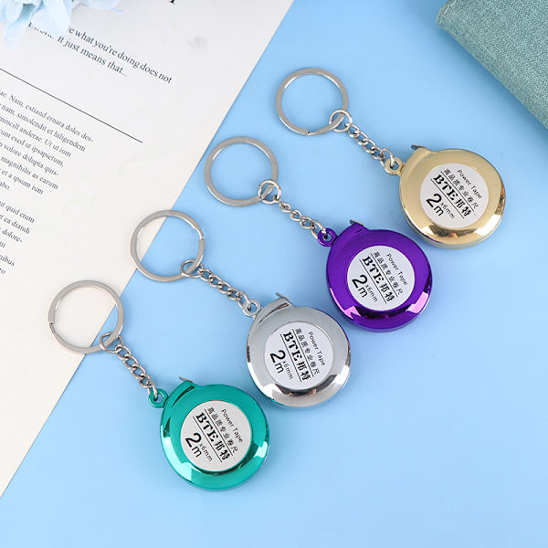 Mininyckelring Måttband 2m Mått Liten stållinjal Purple