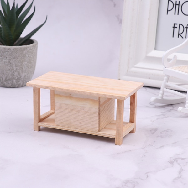 Dockhus Miniatyr tebord Modell DIY Möbeldekor