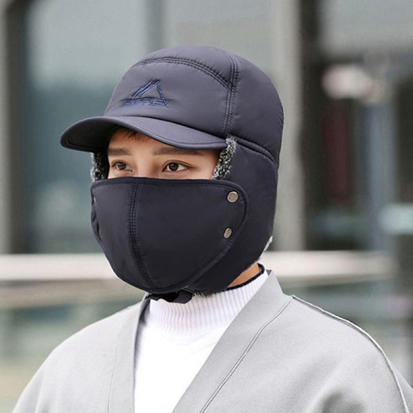 Talven lämmin paksu tekoturkis Bomber Hat cap Black