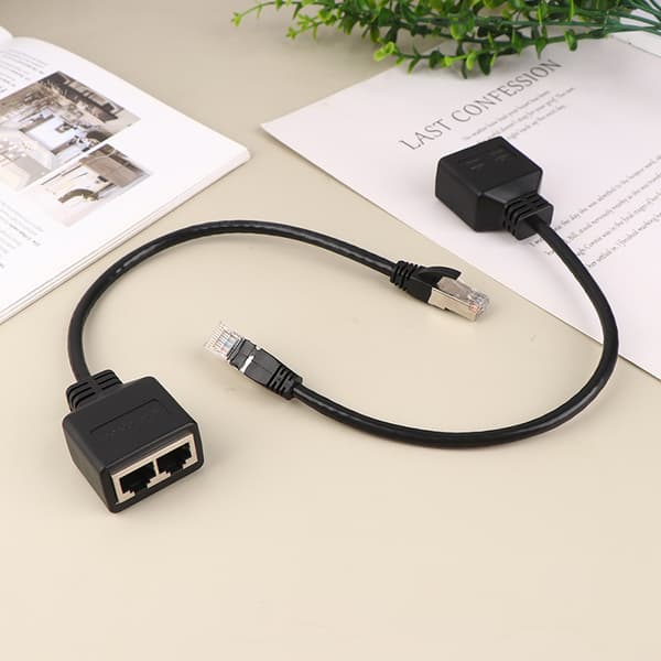 RJ45 1 hann til 2 hunn LAN Ethernet-kabel splitterkabel 31cm