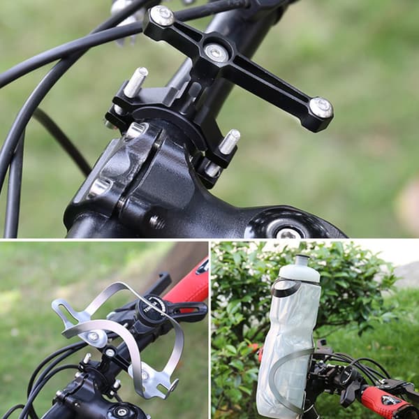 1 Sæt Cykel Vandflaskeholder Adapter Motorcykel MTB Silver