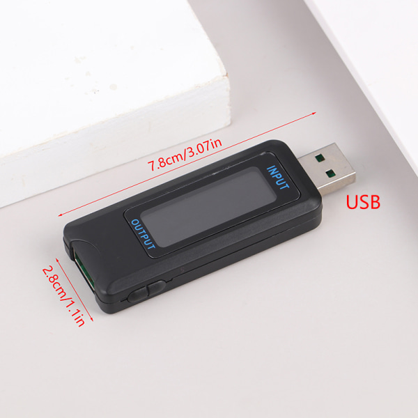Multifunksjon USB Type-C strømspenningsmåler Digital skjerm A1