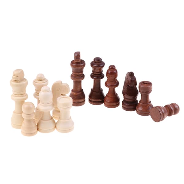 32 brikker/sett 2,2 tommers tre sjakkbrikker spill sjakkunderholdning ONE SIZE