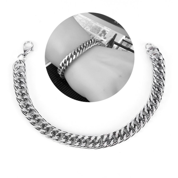 Menn Punk rustfritt stål armbånd Chain Link armbånd smykker Silver 21.5cm*10mm
