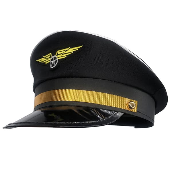 Cap Captain Hats Festdräkt Kaptener Flight Hat Black
