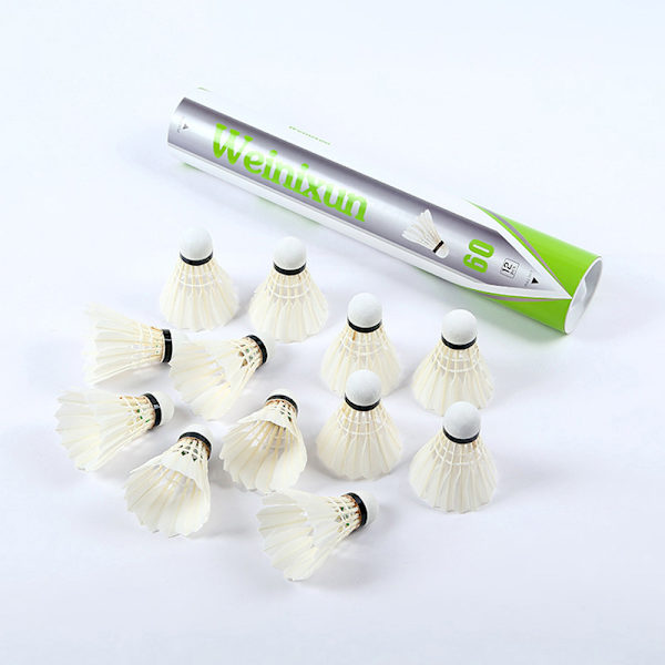 12 Professionelle Badmintonbolde white