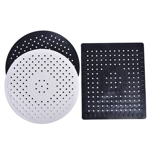 Vaskmåtte Gummi Dish Mat Drainer Skridsikker vask Protector Liner Square white