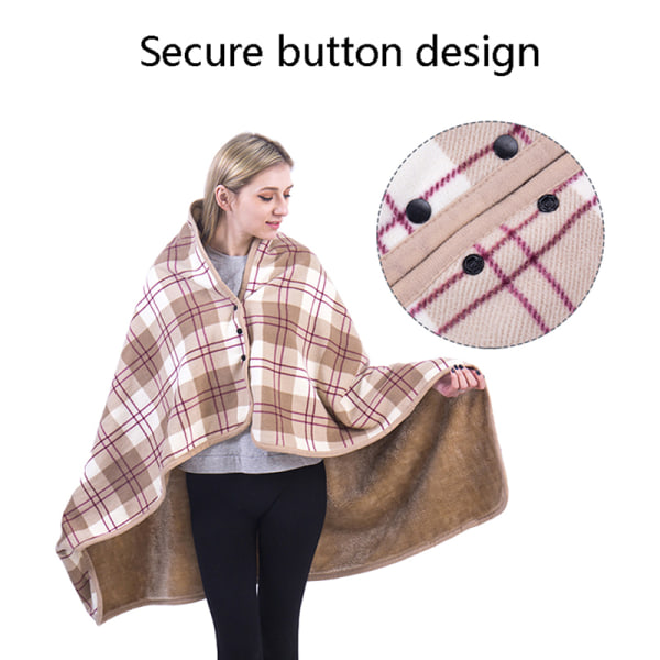 Bærbart plaid fleece tæppe Vintervarme kaster tykke tæppe Gray