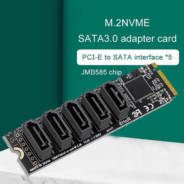 M.2 NVME PCI-E PCIE X4 X8 X16 til 6 port 3.0 SATA-adapter