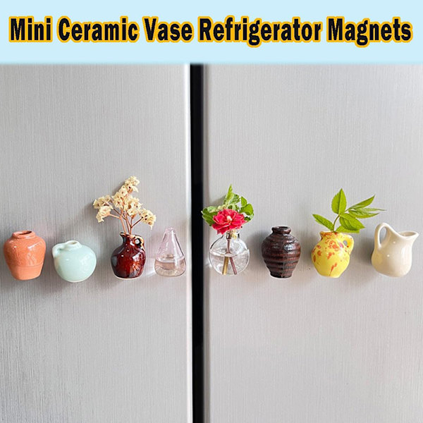 5/6/8 st Keramisk Vas Kylskåpsmagnet Mini Blomsterarrangemang A5