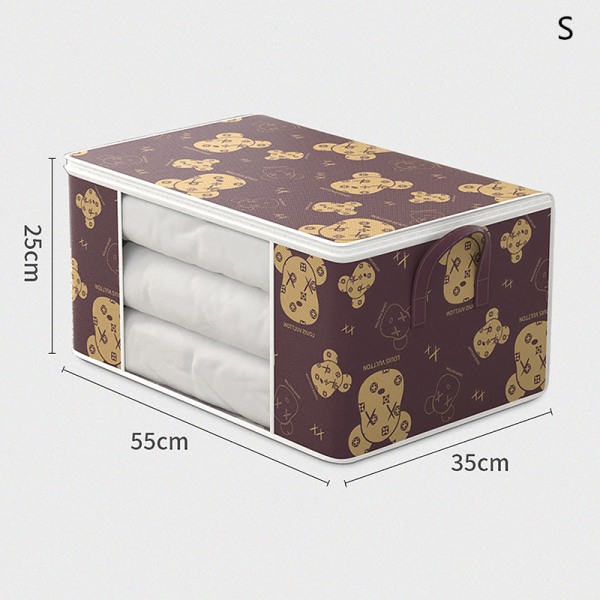 Garderobe Organizer Quilt Oppbevaringspose Klesboks Sengetøy Coffee 55X35X25CM