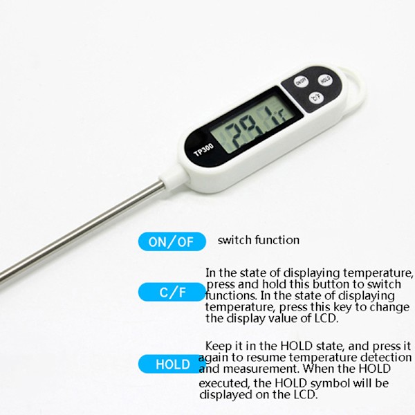 Termometer TP300 Digitalt kjøkkentermometer