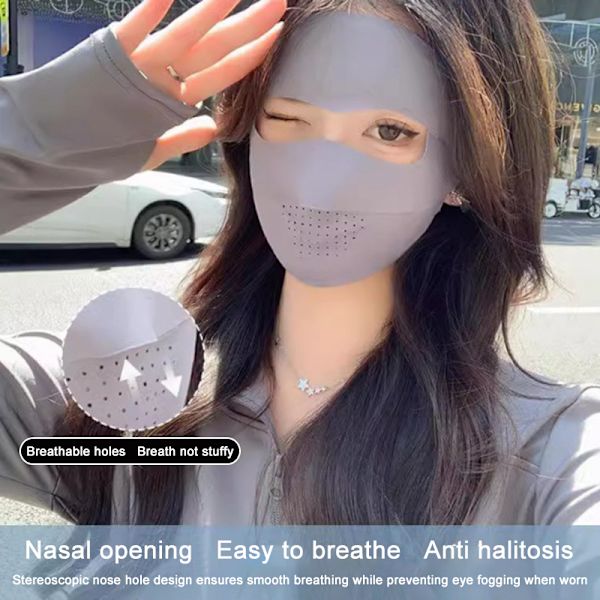 Is Silke Full Face Solmaske Kvinder Sommer Anti-Ultraviolet pink