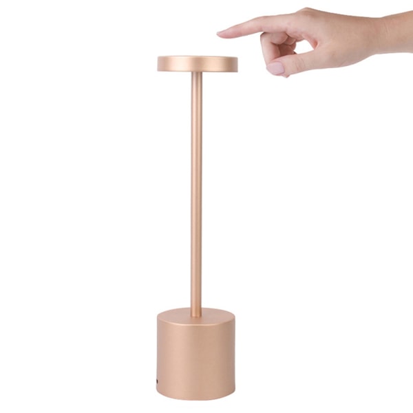 Genopladelig bordlampe Sengelampe USB Skrivebordslæselampe Rose Gold