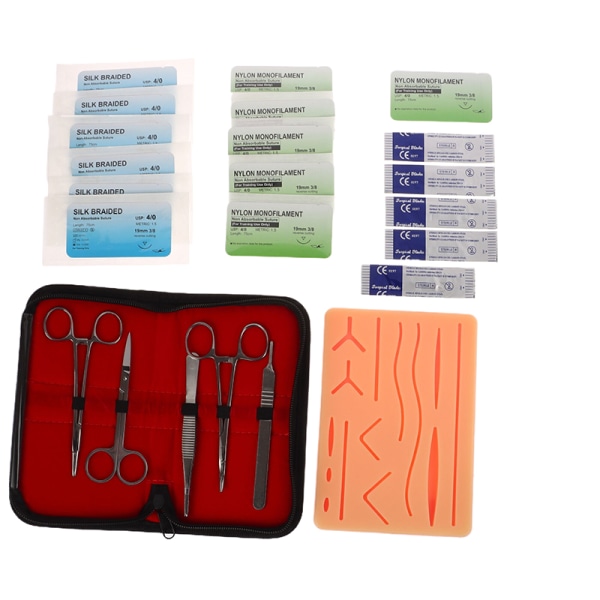 Studenter Sutur Practice Kit med Skin Pad Model Tool