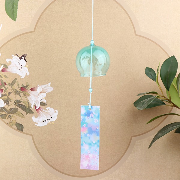 Wind Bells Nya handgjorda glas Wind Chime Present Heminredning Blue