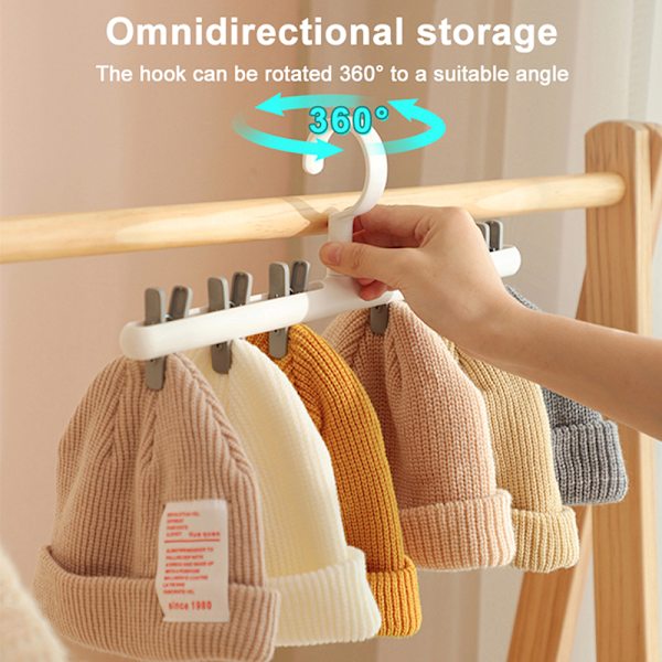 4 kpl 6 klipsiä Hatut Sukat Organizer Ripustin Gray 4 PCS