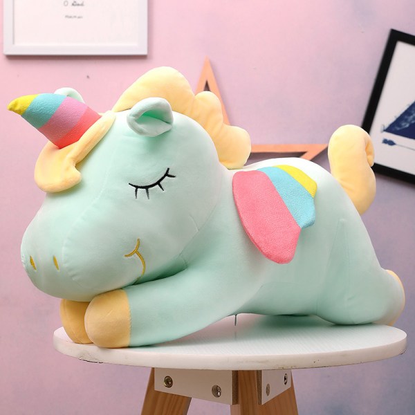 Kawaii Unicorn Plyschleksak Mjuka Mjuka Enhörningsdockor Green