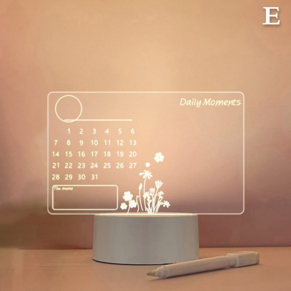 DIY Led Note Board Nattlys med penn calendar