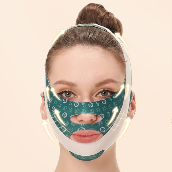 Justerbar V Face Bandage Lift Up Bælte Facial Skin Care Tool Coffee
