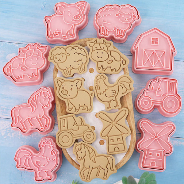 8 stk/sett Animal Cookie ters Kake dekorasjonsform