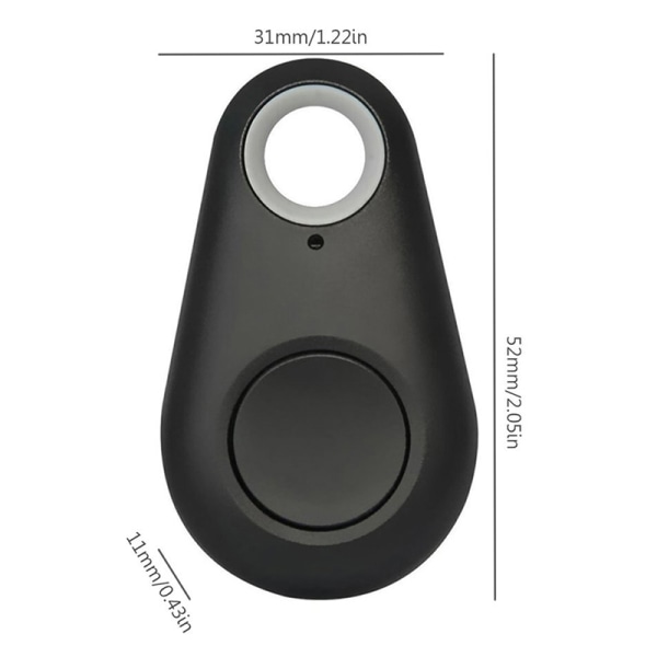 Vanndråpe Bluetooth Anti-tapt Tracker Finder Smart Key Black