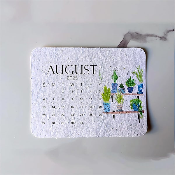 Biologisk nedbrydeligt Spirrende Papirkalender 2025 Kalender White