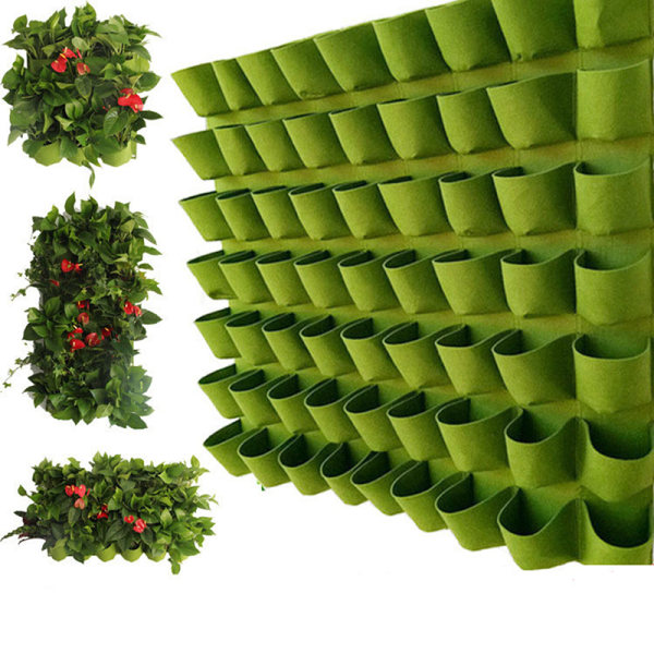 Grøn Vertical Hanging Garden er Blomsterpotter Taske Vægmontering Han as the picutre Small
