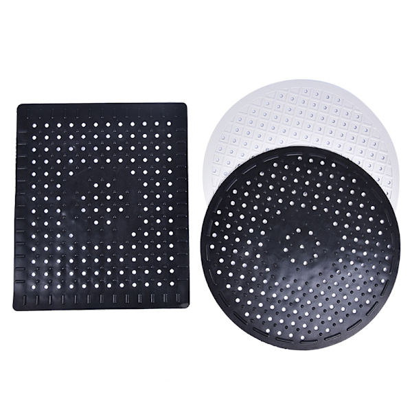 Vaskmåtte Gummi Dish Mat Drainer Skridsikker vask Protector Liner Round black