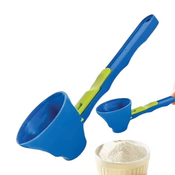 No Spill Scoop Omvandlas till Tratt med Glidande Bas Blue