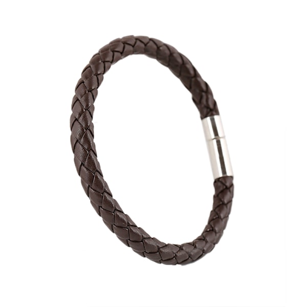 Kvinder Mænd Sort Læder Charm Armbånd Rustfrit Stål Magneti Coffee