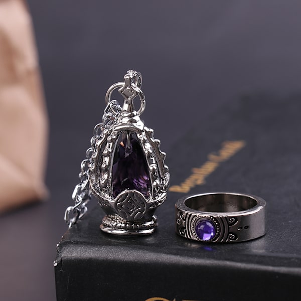 2kpl/ set Gem kaulakoru riipus set Gift Party Prop Purple