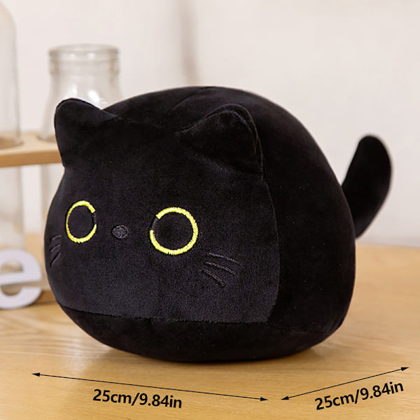 25 cm musta kissan tyyny ja pehmo-nukkeriipus avaimenperä 25cm black cat