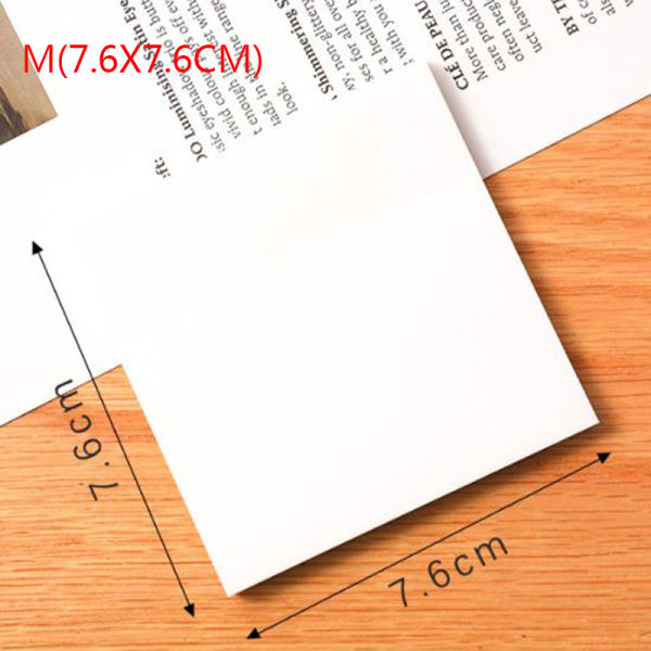 50 ark Vandtæt PET Transparent Memo Sticky Note Paper Lis M(7.6X7.6CM)