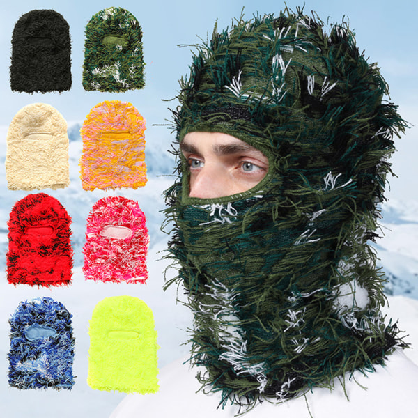Balaclava strikket hel ansigts skimaske til mænd udendørs hat A