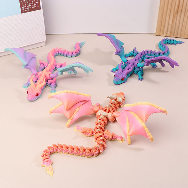 40cm Wyvern Drage Med Vinger Red blue
