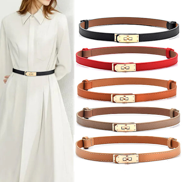 Lakkskinnbelte for kvinner Fine belter Golden Lock A3