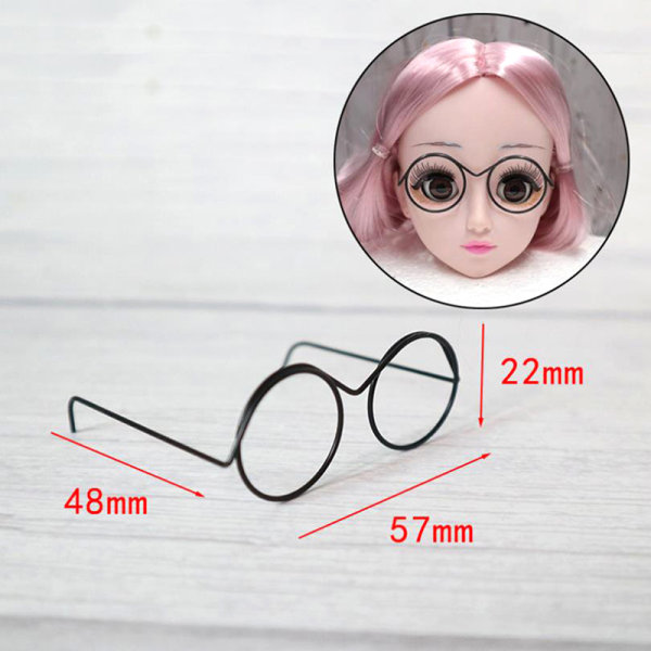 1/2/5/10 kpl muoti pyöreä kehys linssitön Retro Cool Doll Glasse 10Pcs