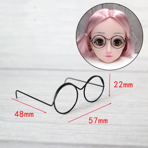 1/2/5/10 stk Fashion Rundt stel Lensless Retro Cool dukkeglas 10Pcs