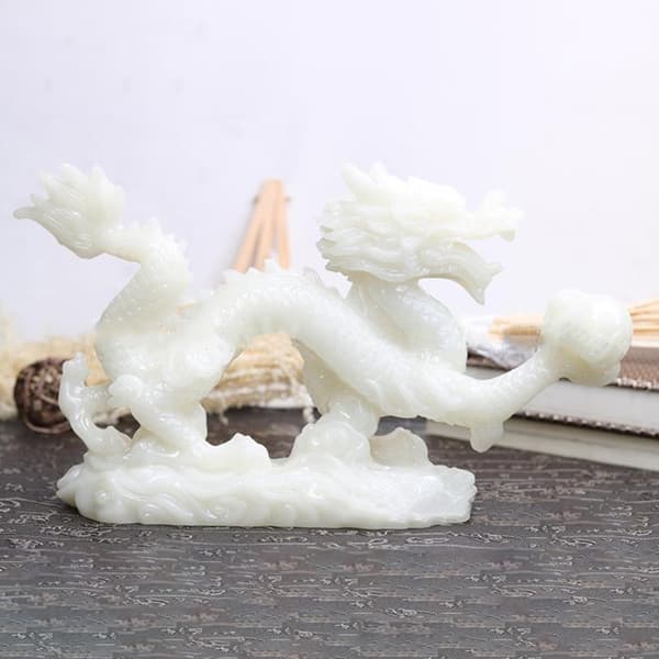 Good Lucky Dragon Statue Gull Dragon Statue Dyr Skulptur Red
