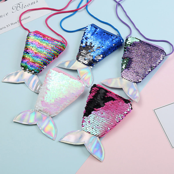 Mermaid Tail Paljetit Kolikko Kukkaro Tyttöjen Lompakko Laukut Rahapidike Multicolor