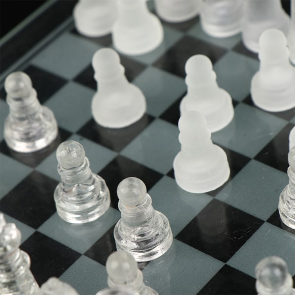 1sett Craft Crystal Glass Chess Set Anti-broken sjakkspill